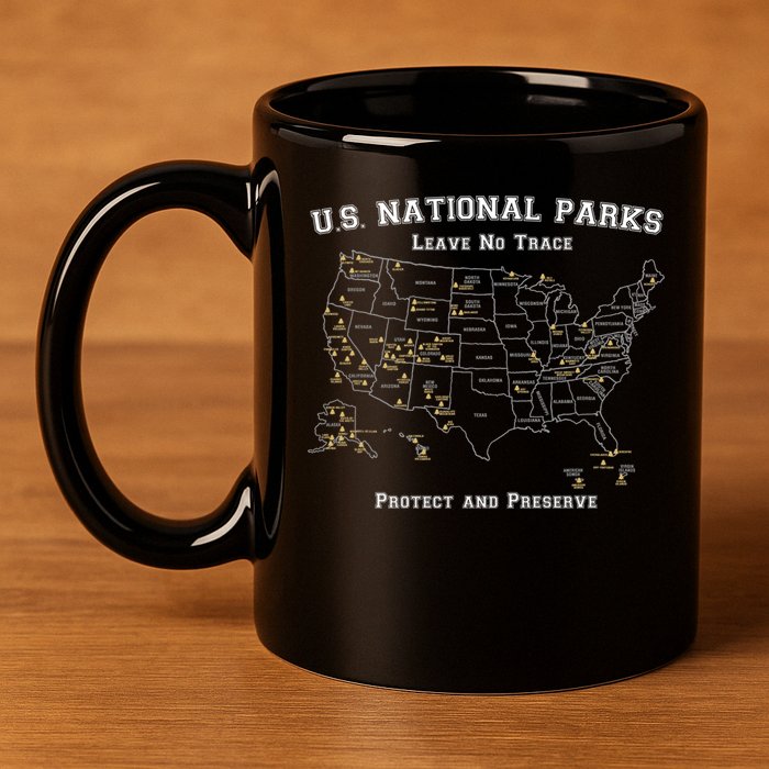 All 63 US National Parks Design For Campers Hikers Walkers 11oz C Handle Ceramic Mug