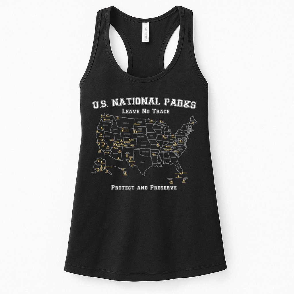 All 63 US National Parks Design For Campers Hikers Walkers Womens Tank Top