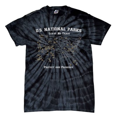 All 63 US National Parks Design For Campers Hikers Walkers Tie-Dye T-Shirt