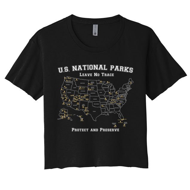 All 63 US National Parks Design For Campers Hikers Walkers Crop Top