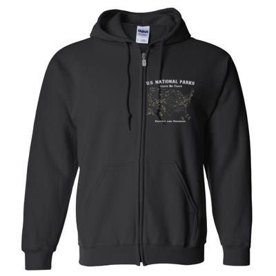 All 63 US National Parks Design For Campers Hikers Walkers Full Zip Hoodie