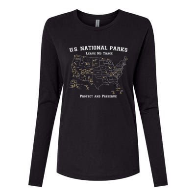 All 63 US National Parks Design for Campers Hikers Walkers Womens Cotton Relaxed Long Sleeve T-Shirt