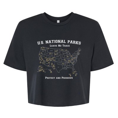 All 63 US National Parks Design for Campers Hikers Walkers Bella+Canvas Jersey Crop Tee