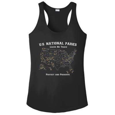 All 63 US National Parks Design for Campers Hikers Walkers Ladies PosiCharge Competitor Racerback Tank