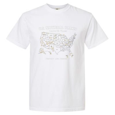 All 63 US National Parks Design for Campers Hikers Walkers Garment-Dyed Heavyweight T-Shirt