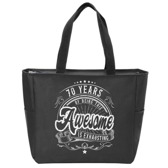 Awesome 70th Birthday Decorations 70th Birthday Zip Tote Bag