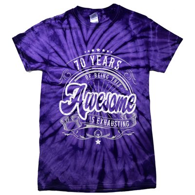 Awesome 70th Birthday Decorations 70th Birthday Tie-Dye T-Shirt