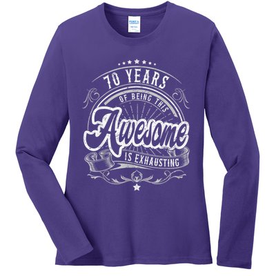 Awesome 70th Birthday Decorations 70th Birthday Ladies Long Sleeve Shirt