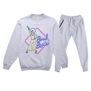 Afro 70s Soul Music Retro Disco Black Funk Sou Sista Premium Crewneck Sweatsuit Set