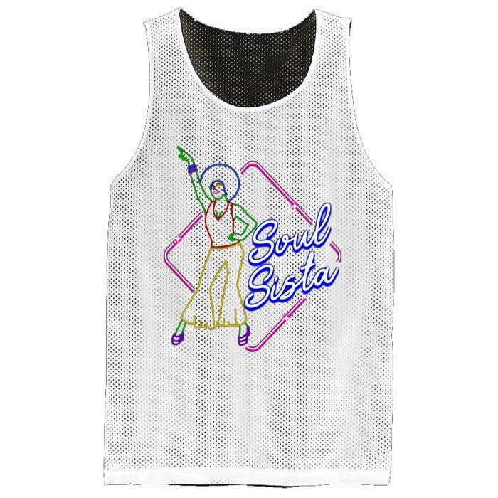 Afro 70s Soul Music Retro Disco Black Funk Sou Sista Mesh Reversible Basketball Jersey Tank