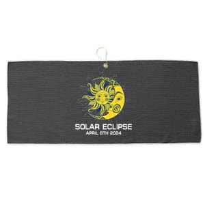 Apri 8th 2024 Total Solar Eclipse 2024 Large Microfiber Waffle Golf Towel