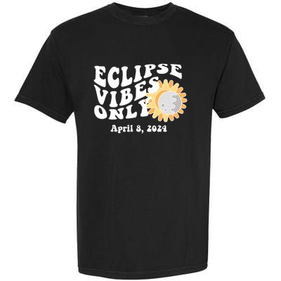 April 8 2024 Eclipse Vibes Only Cute Retro Solar Eclipse Garment-Dyed Heavyweight T-Shirt