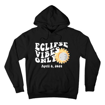 April 8 2024 Eclipse Vibes Only Cute Retro Solar Eclipse Hoodie