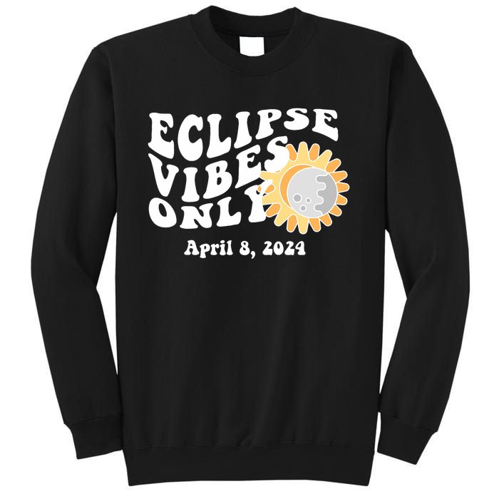 April 8 2024 Eclipse Vibes Only Cute Retro Solar Eclipse Sweatshirt