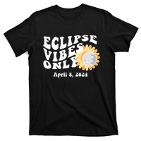 April 8 2024 Eclipse Vibes Only Cute Retro Solar Eclipse T-Shirt