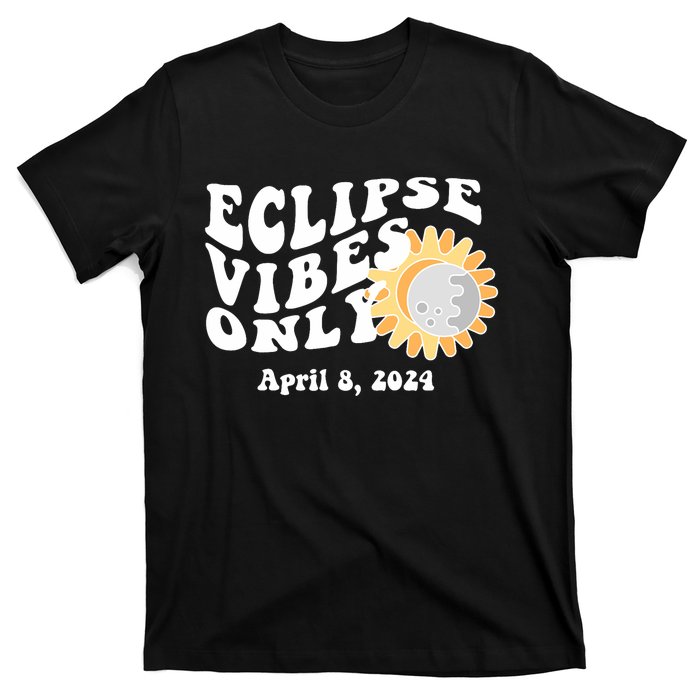 April 8 2024 Eclipse Vibes Only Cute Retro Solar Eclipse T-Shirt