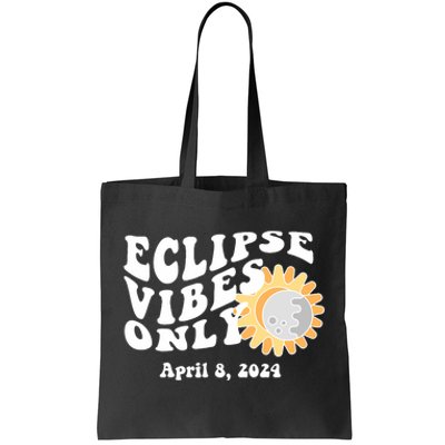 April 8 2024 Eclipse Vibes Only Cute Retro Solar Eclipse Tote Bag