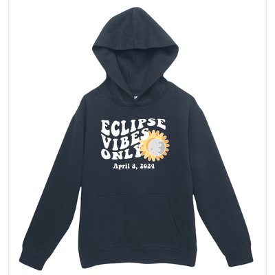 April 8 2024 Eclipse Vibes Only Cute Retro Solar Eclipse Urban Pullover Hoodie