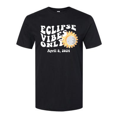 April 8 2024 Eclipse Vibes Only Cute Retro Solar Eclipse Softstyle CVC T-Shirt