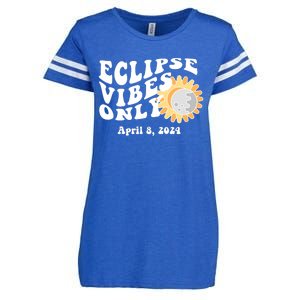 April 8 2024 Eclipse Vibes Only Cute Retro Solar Eclipse Enza Ladies Jersey Football T-Shirt