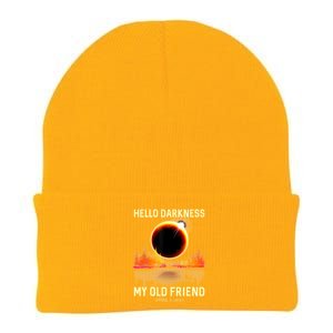 April 8 2024 Hello Darkness My Old Friend Eclipse Knit Cap Winter Beanie