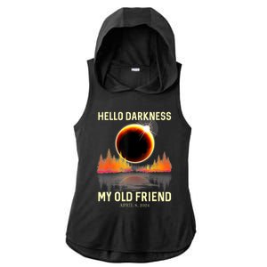 April 8 2024 Hello Darkness My Old Friend Eclipse Ladies PosiCharge Tri-Blend Wicking Draft Hoodie Tank