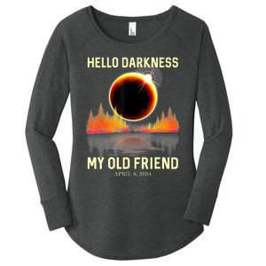 April 8 2024 Hello Darkness My Old Friend Eclipse Women's Perfect Tri Tunic Long Sleeve Shirt