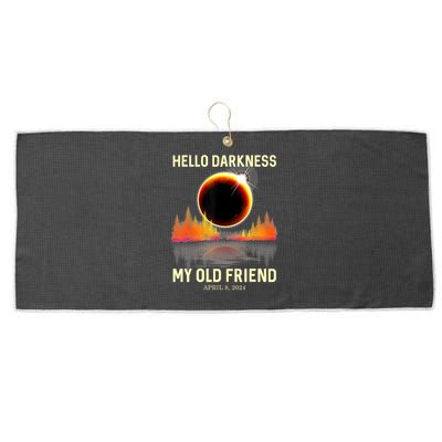 April 8 2024 Hello Darkness My Old Friend Eclipse Large Microfiber Waffle Golf Towel