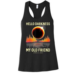 April 8 2024 Hello Darkness My Old Friend Eclipse Women's Racerback Tank