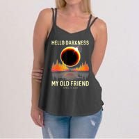 April 8 2024 Hello Darkness My Old Friend Eclipse Women's Strappy Tank