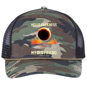 April 8 2024 Hello Darkness My Old Friend Eclipse Retro Rope Trucker Hat Cap