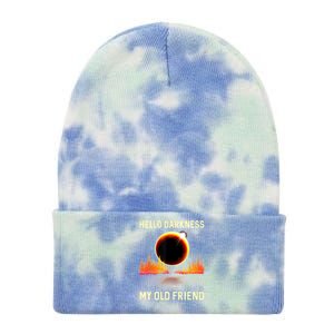 April 8 2024 Hello Darkness My Old Friend Eclipse Tie Dye 12in Knit Beanie