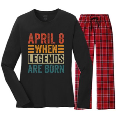 April 8 Birthday Solar Eclipse Women's Long Sleeve Flannel Pajama Set 