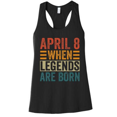 April 8 Birthday Solar Eclipse Women's Racerback Tank