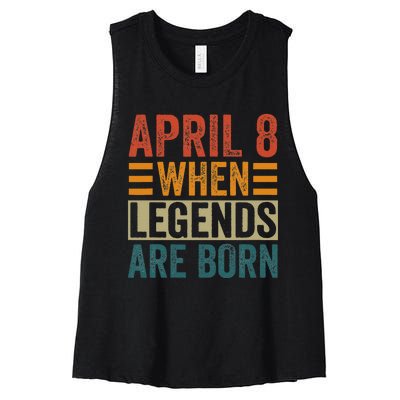 April 8 Birthday Solar Eclipse Women's Racerback Cropped Tank