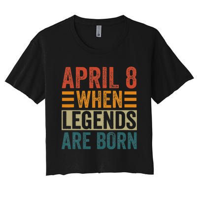 April 8 Birthday Solar Eclipse Women's Crop Top Tee