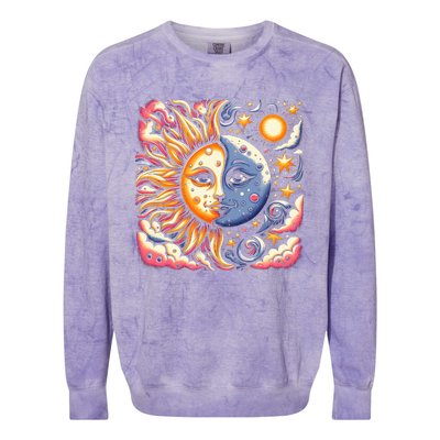 April 8 Total Solar Eclipse 2024 Colorblast Crewneck Sweatshirt