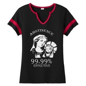 Abstinence 99.99 Effective Jesus Funny Christmas Virgin Ladies Halftime Notch Neck Tee