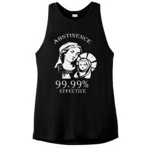 Abstinence 99.99 Effective Jesus Funny Christmas Virgin Ladies PosiCharge Tri-Blend Wicking Tank