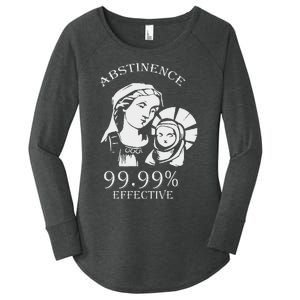 Abstinence 99.99 Effective Jesus Funny Christmas Virgin Women's Perfect Tri Tunic Long Sleeve Shirt