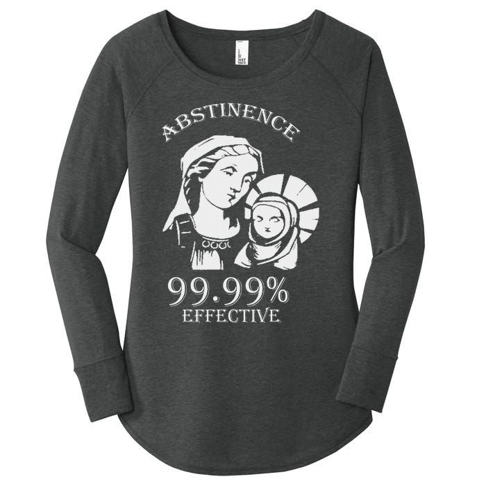 Abstinence 99.99 Effective Jesus Funny Christmas Virgin Women's Perfect Tri Tunic Long Sleeve Shirt