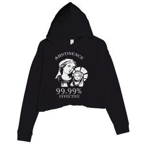 Abstinence 99.99 Effective Jesus Funny Christmas Virgin Crop Fleece Hoodie