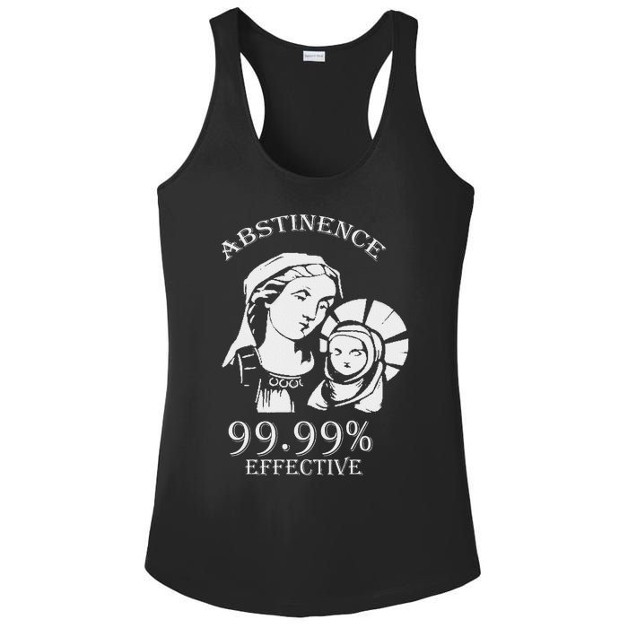 Abstinence 99.99 Effective Jesus Funny Christmas Virgin Ladies PosiCharge Competitor Racerback Tank