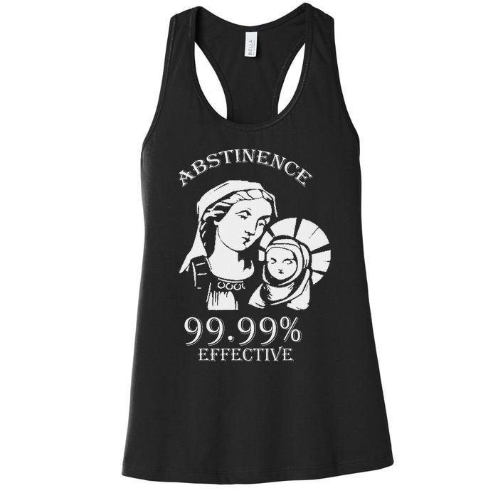 Abstinence 99.99 Effective Jesus Funny Christmas Virgin Women's Racerback Tank