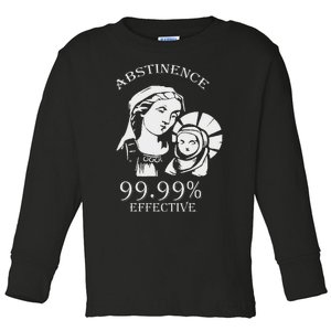 Abstinence 99.99 Effective Jesus Funny Christmas Virgin Toddler Long Sleeve Shirt