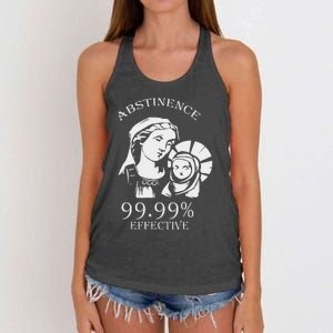 Abstinence 99.99 Effective Jesus Funny Christmas Virgin Women's Knotted Racerback Tank