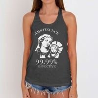 Abstinence 99.99 Effective Jesus Funny Christmas Virgin Women's Knotted Racerback Tank