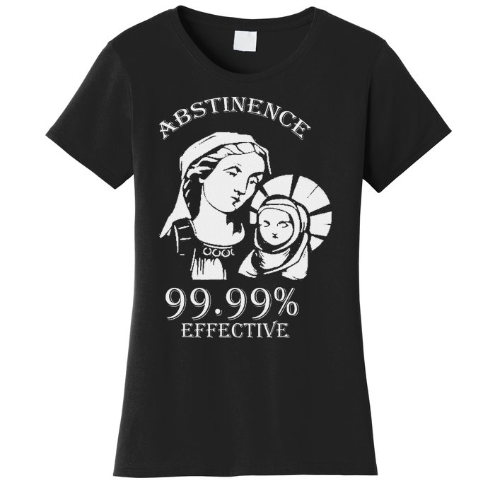 Abstinence 99.99 Effective Jesus Funny Christmas Virgin Women's T-Shirt