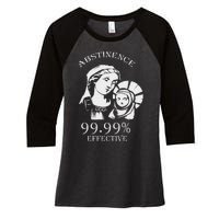 Abstinence 99.99 Effective Jesus Funny Christmas Virgin Women's Tri-Blend 3/4-Sleeve Raglan Shirt