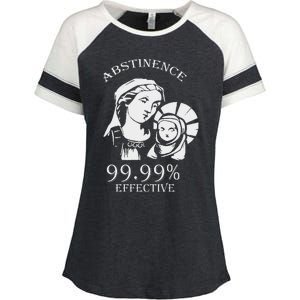 Abstinence 99.99 Effective Jesus Funny Christmas Virgin Enza Ladies Jersey Colorblock Tee